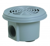 Bodenablauf Cofies, seitl. Ausgang: IG 2", fr Becken MIT Folie, hellgrau